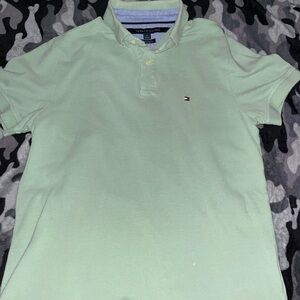 Tommy Hilfiger Men's Light/Mint Green Polo Shirt